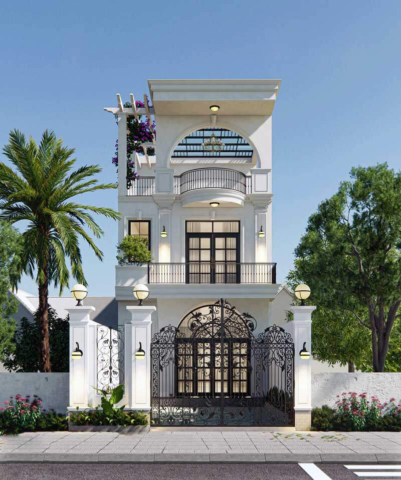 mặt tiền nhà phố tân cổ điển đẹp Pendecor