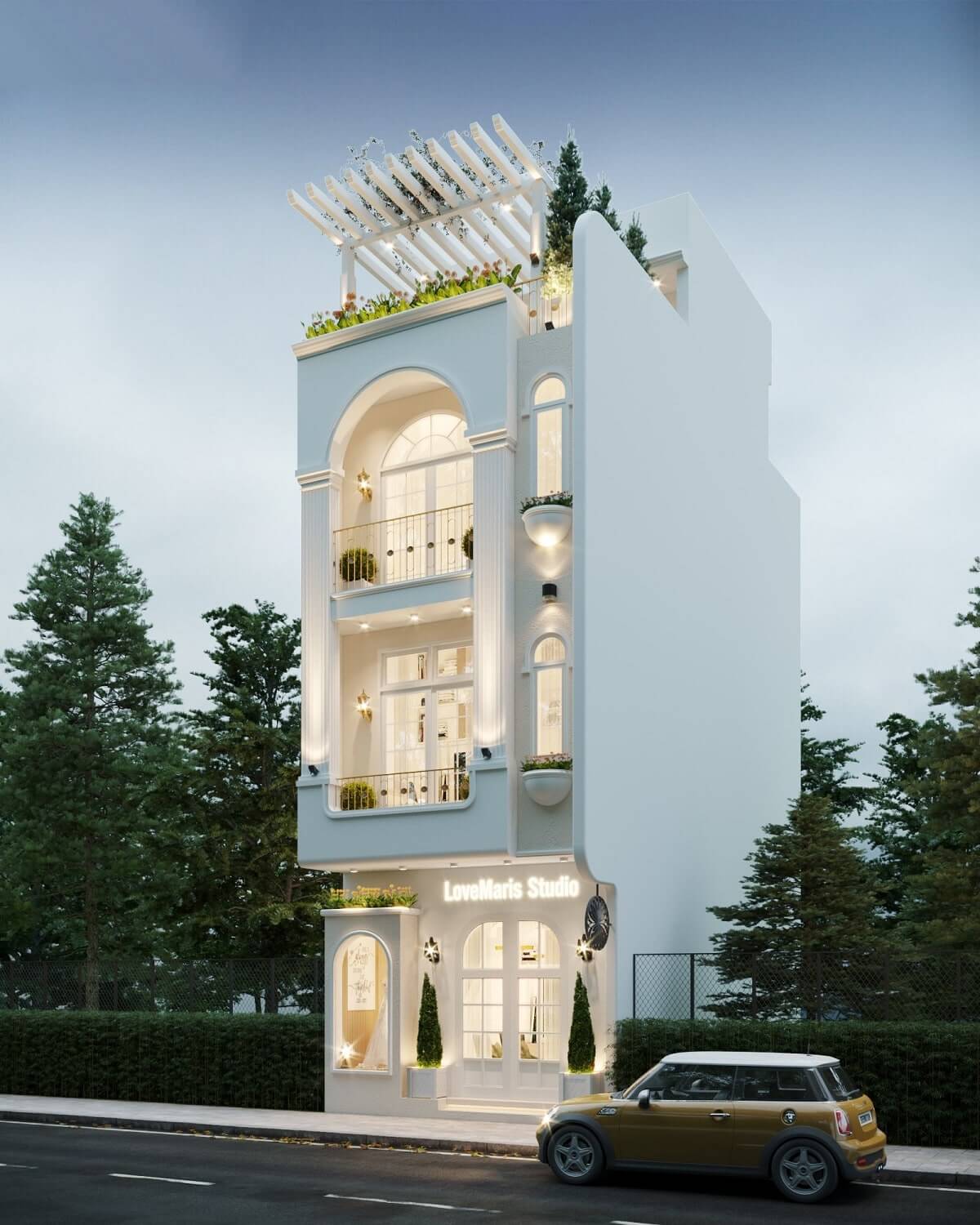 mặt tiền nhà tân cổ điển đẹp Pendecor