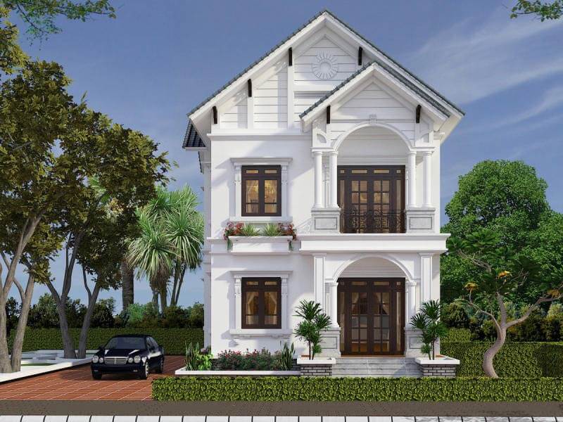 mặt tiền nhà ống 2 tầng tân cổ điển Pendecor