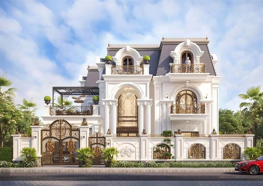 mẫu nhà mặt tiền 8m tân cổ điển Pendecor