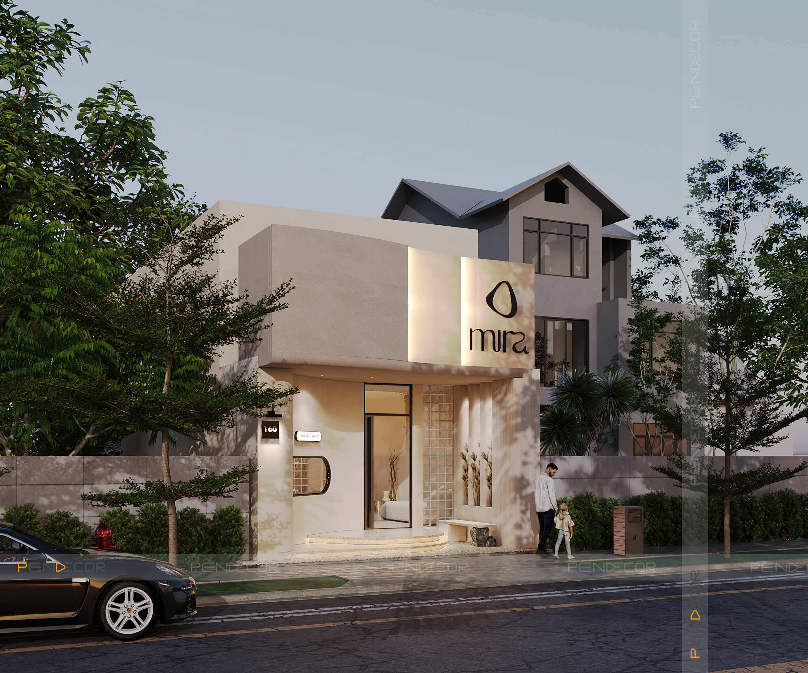 mặt tiền nhà tầng lửng Pendecor