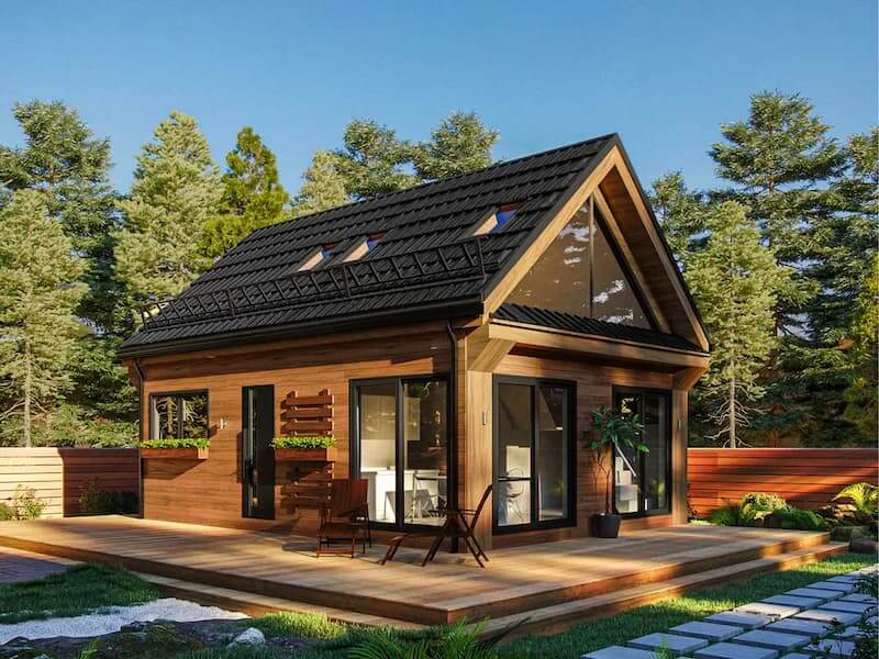 mặt tiền nhà ống 2 tầng có gác lửng Pendecor