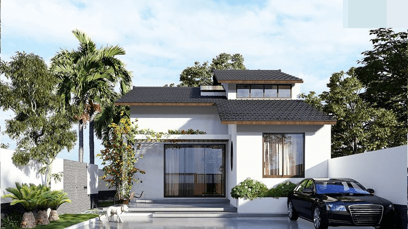 mặt tiền nhà có tầng lửng