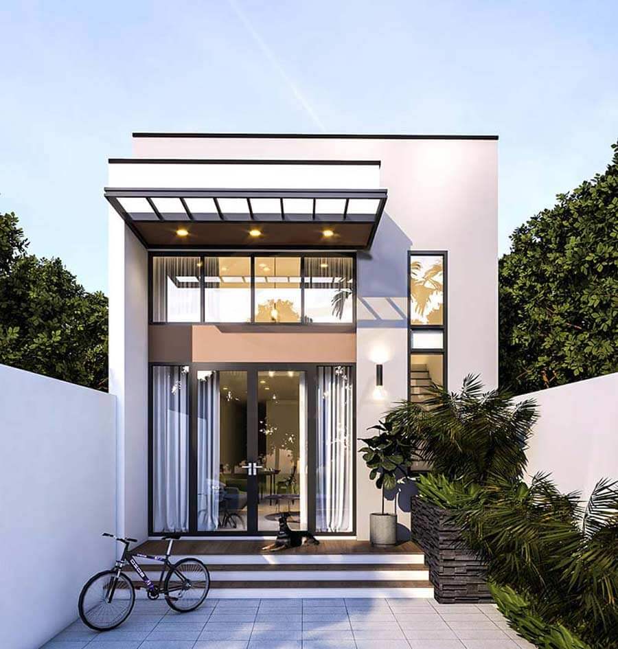 mặt tiền nhà tầng lửng