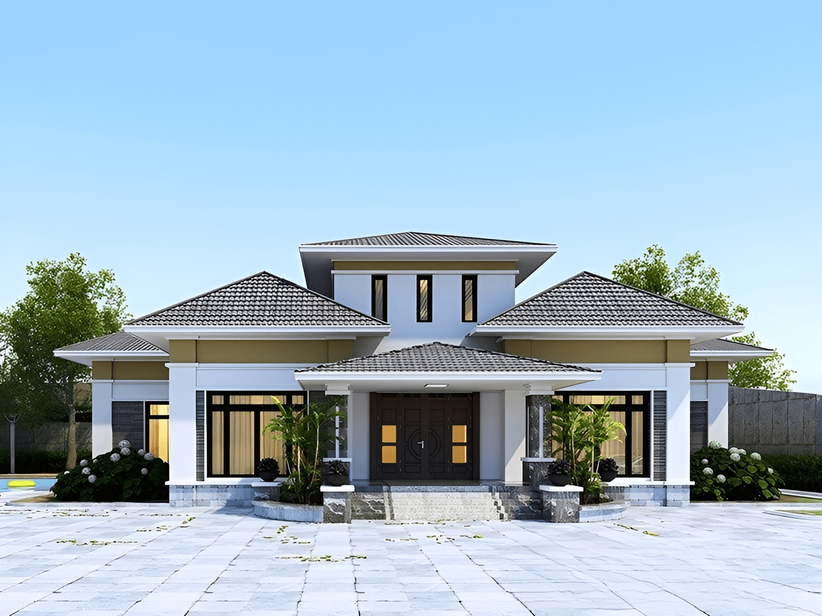 mặt tiền nhà ống 2 tầng có gác lửng