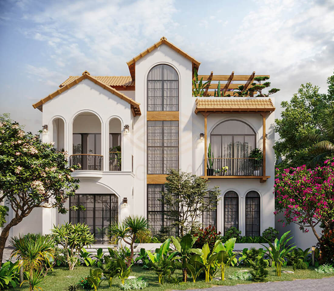 các mẫu nhà mặt tiền 5m đẹp Pendecor