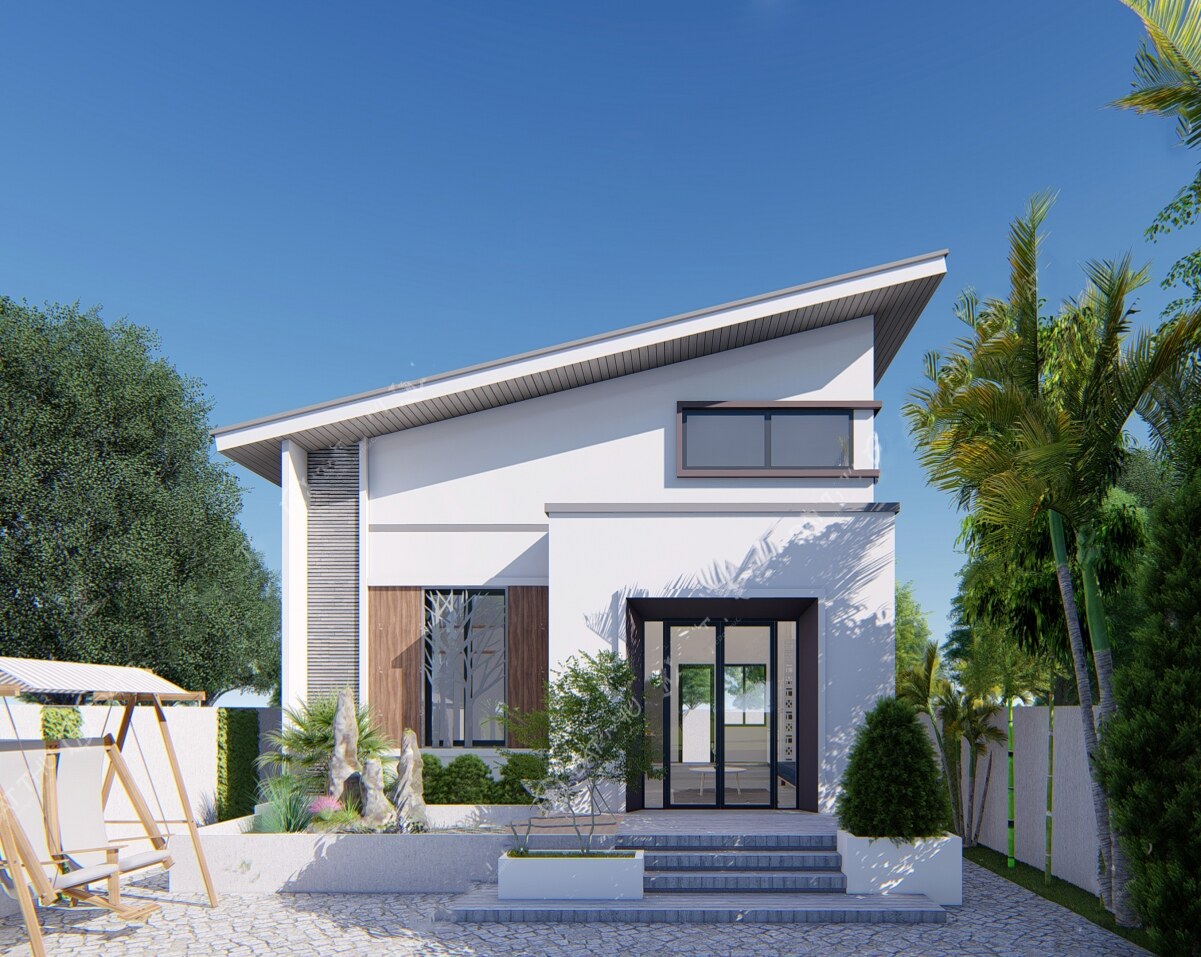 mặt dựng nhà 1 trệt 1 lầu Pendecor