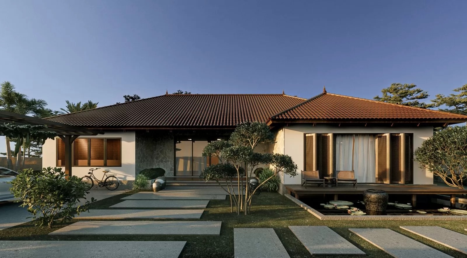 biệt thự nhà vườn 1 tầng 2 mặt tiền Pendecor