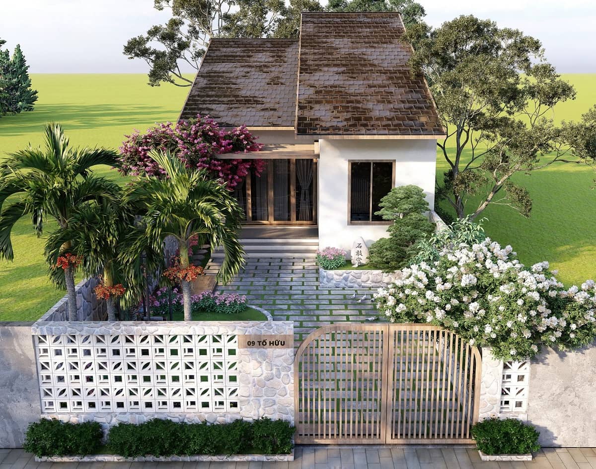 mẫu nhà vườn 1 tầng 2 mặt tiền Pendecor