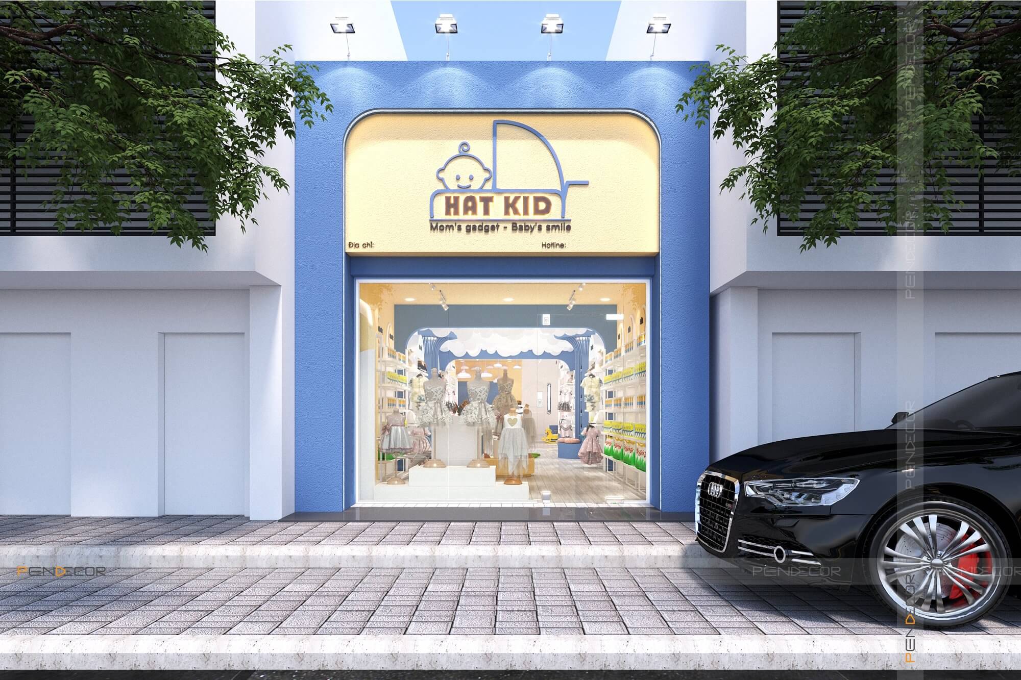 thiết kế shop đồ sơ sinh