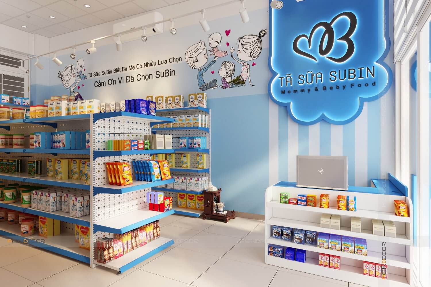 thiết kế shop thời trang mẹ và bé Pendecor