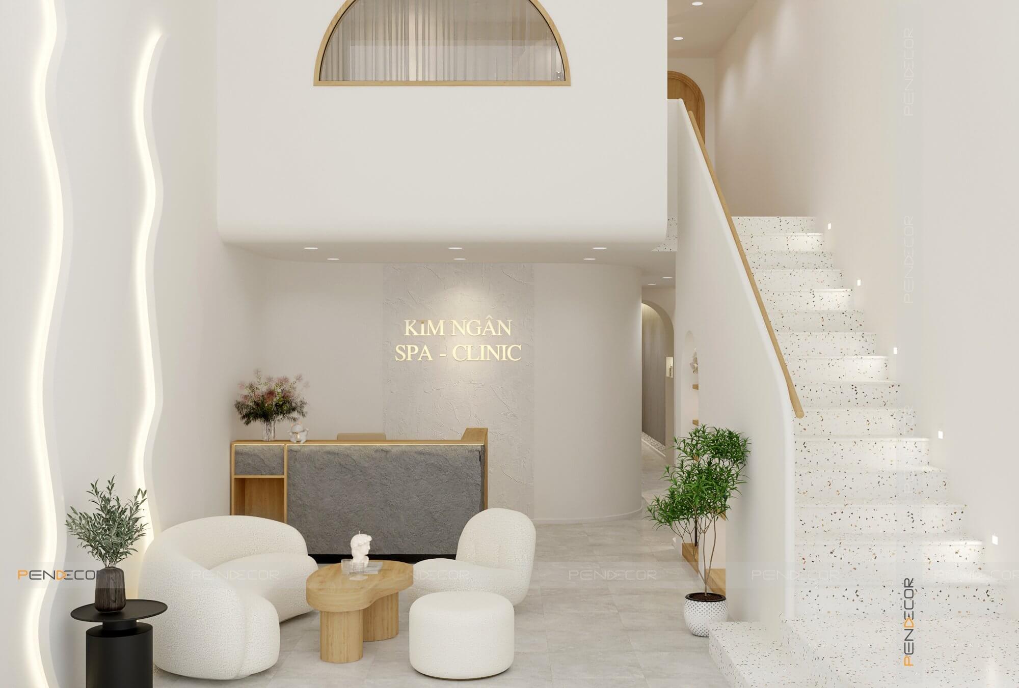 thiết kế quầy lễ tân spa