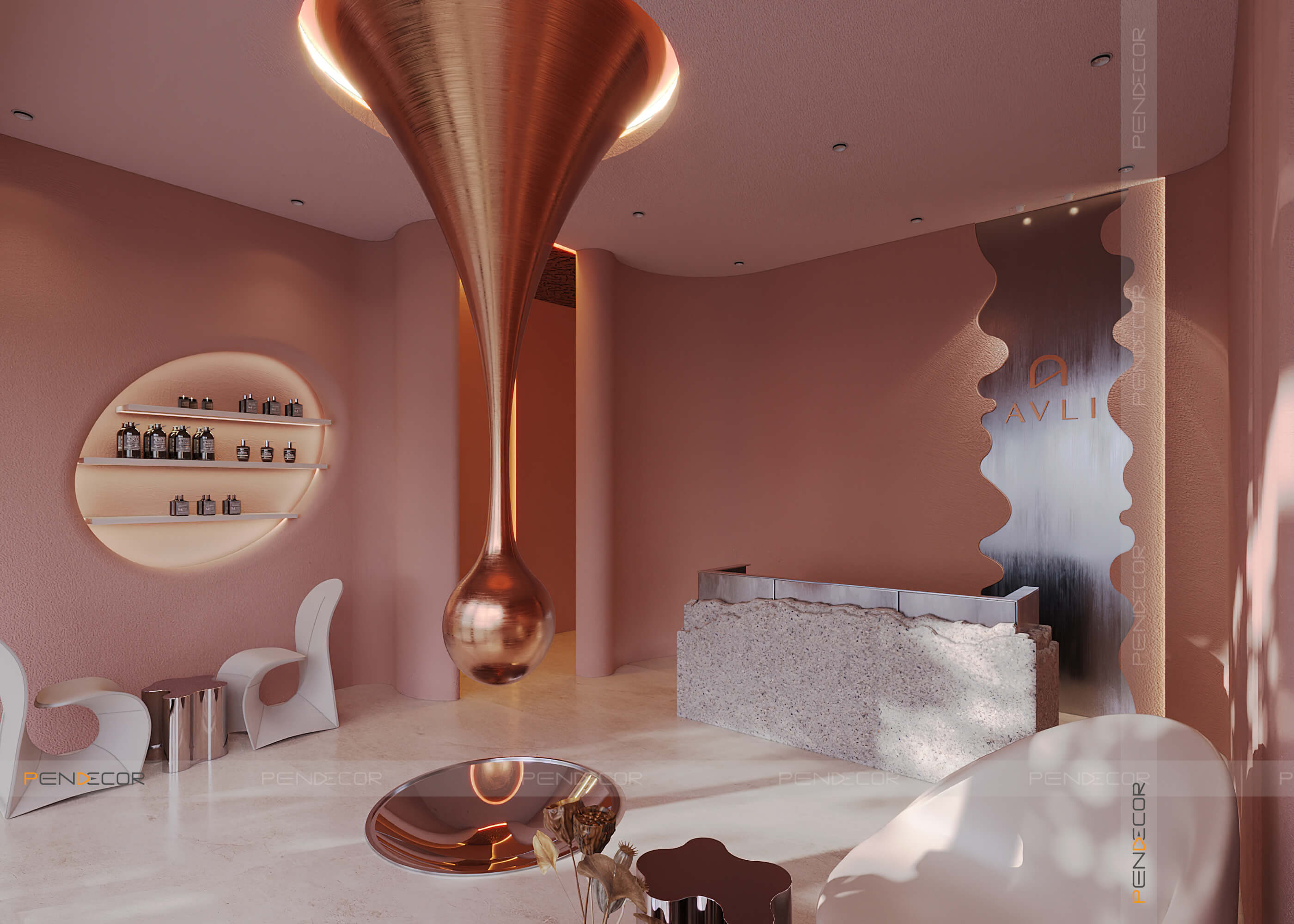 quầy lễ tân spa mini Pendecor