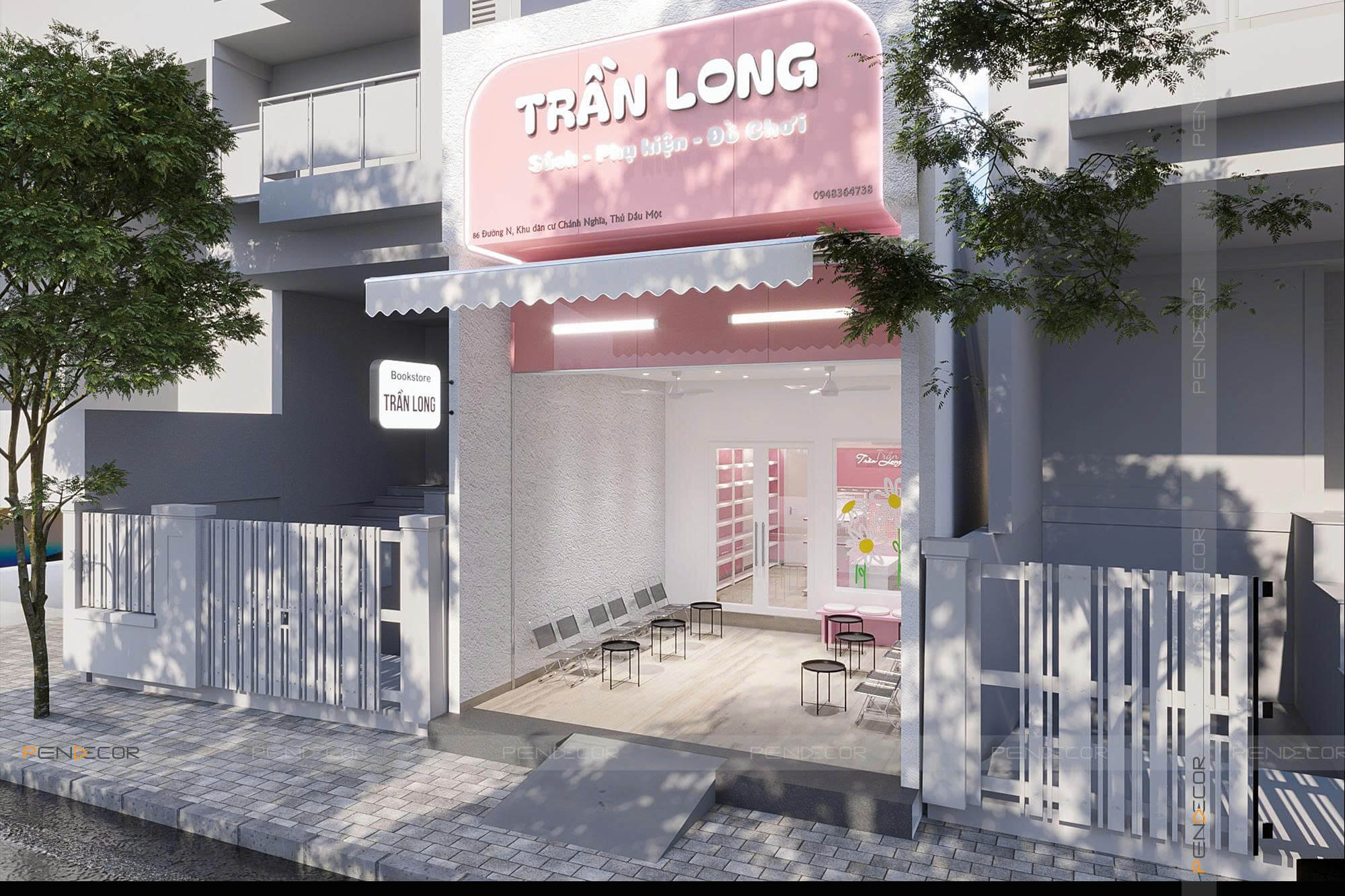 Thiết Kế Nhà Sách Trần Long