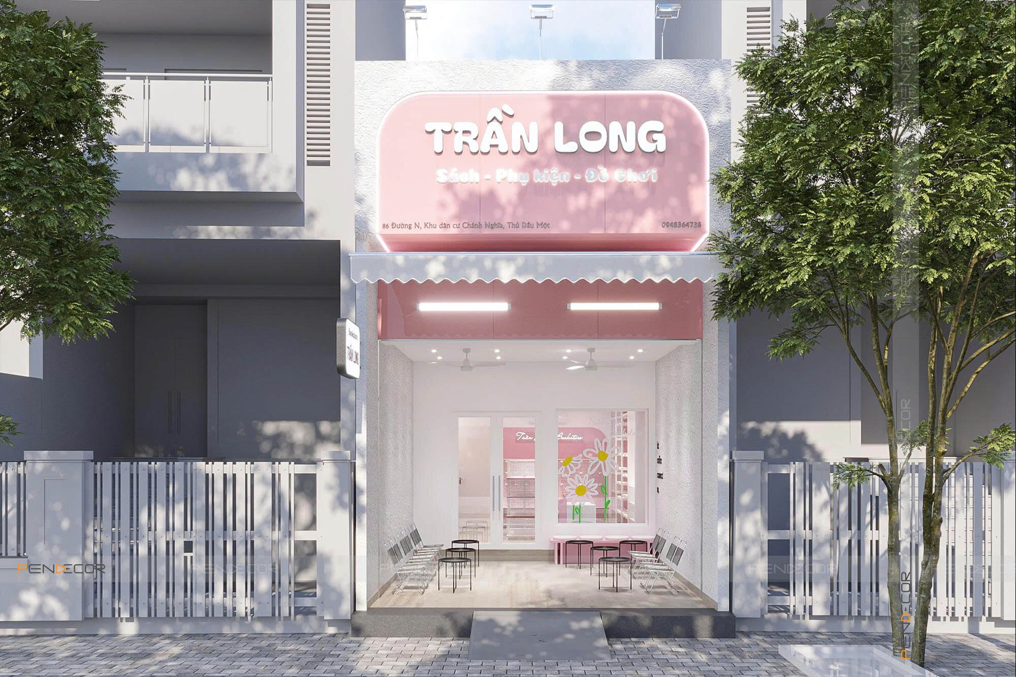 Thiết Kế Nhà Sách Trần Long