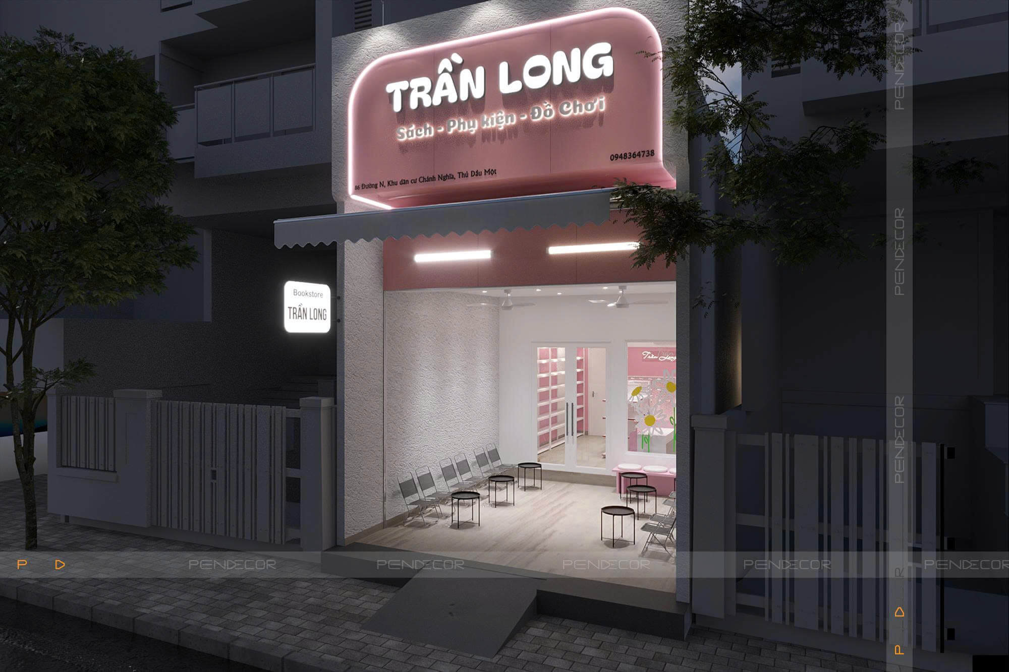 Thiết Kế Nhà Sách Trần Long