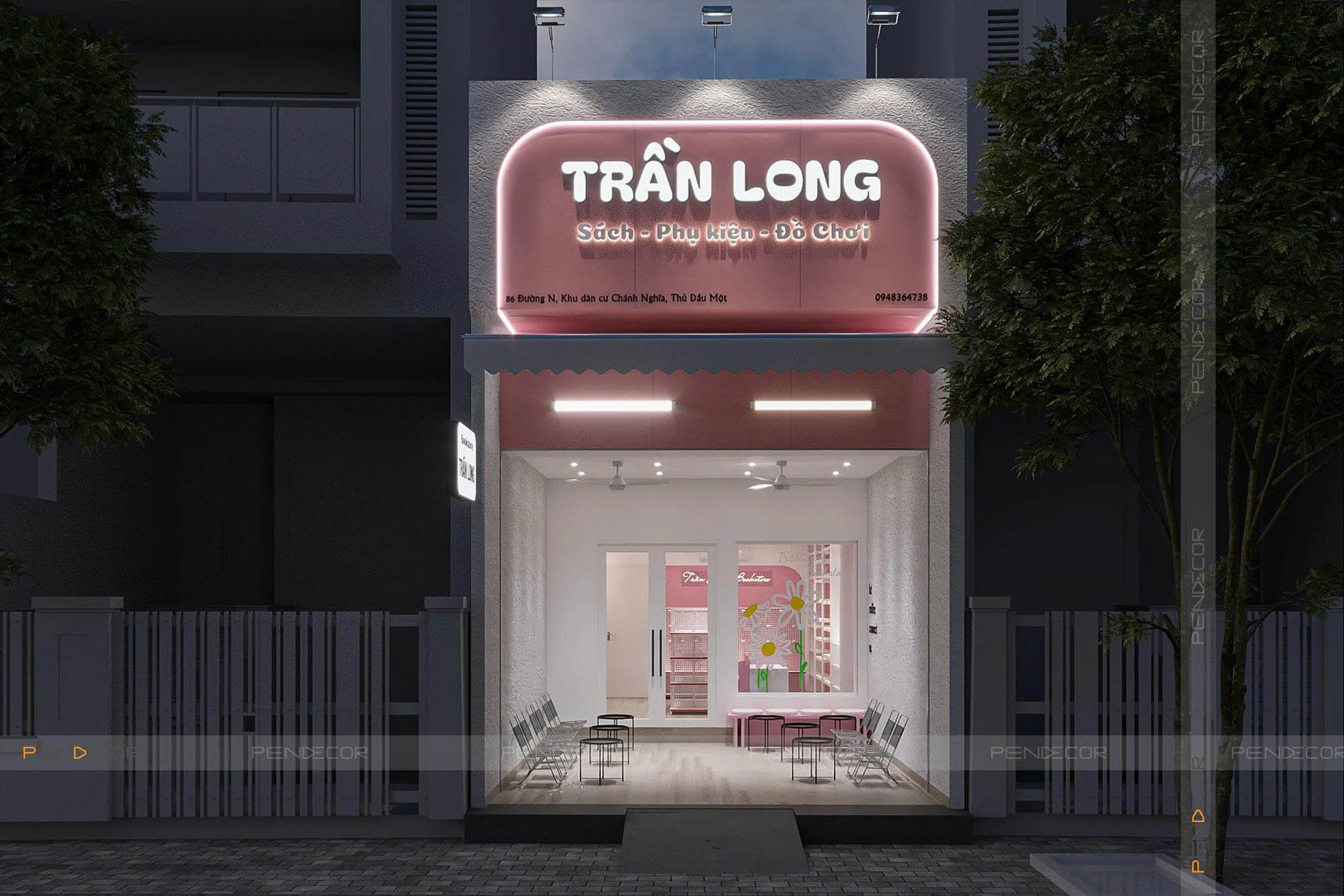 Thiết Kế Nhà Sách Trần Long